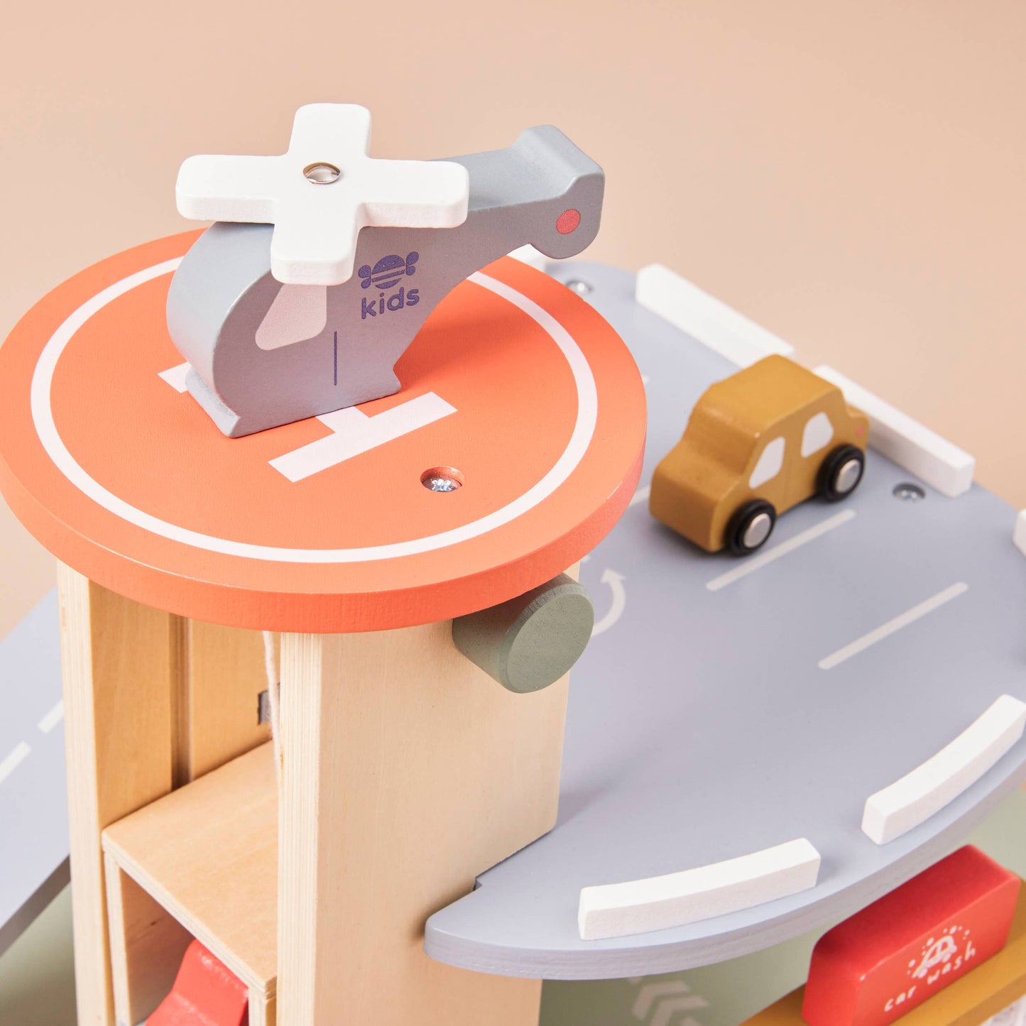 Just Bee Kids Wooden Garage Toy - Wilf & Friends
