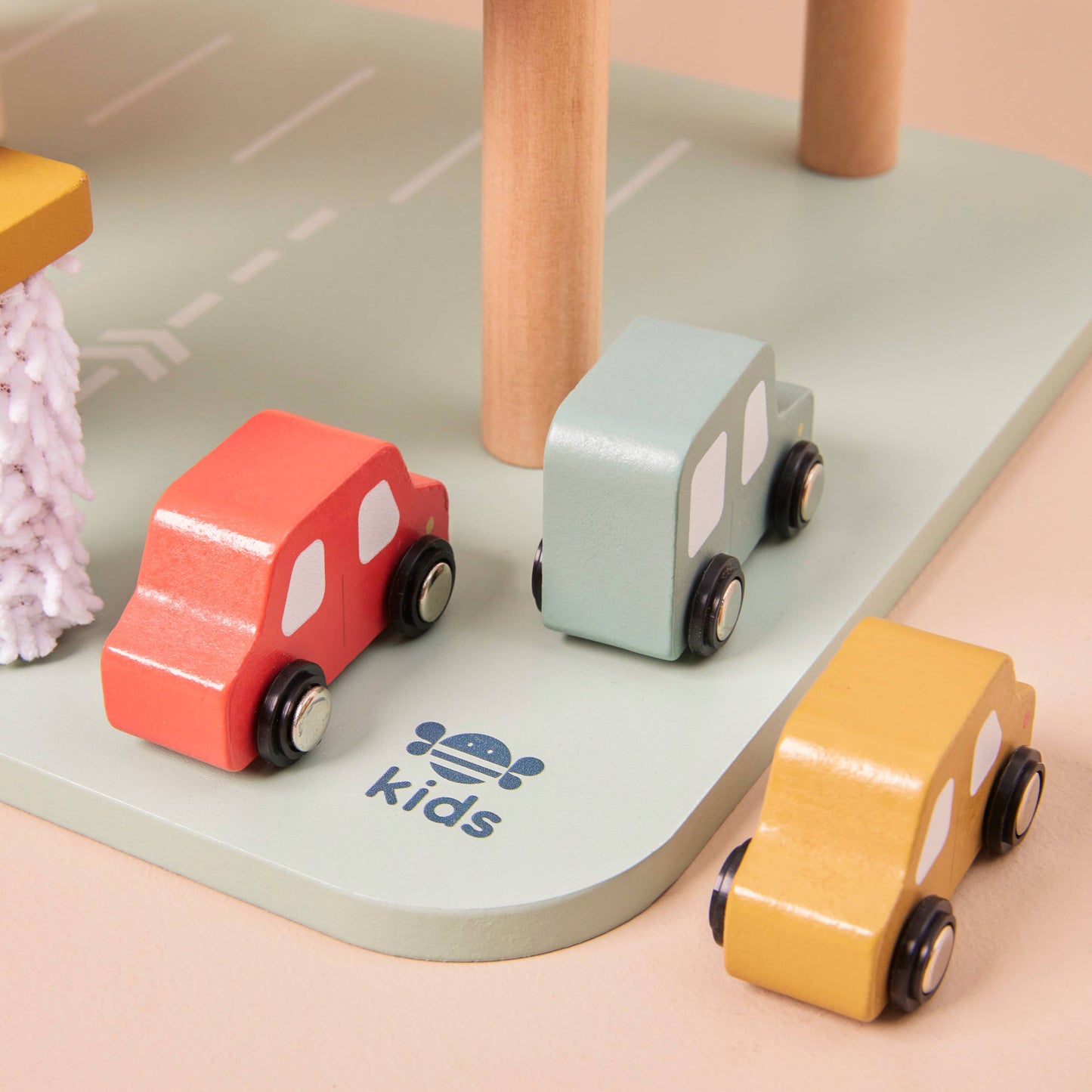 Just Bee Kids Wooden Garage Toy - Wilf & Friends