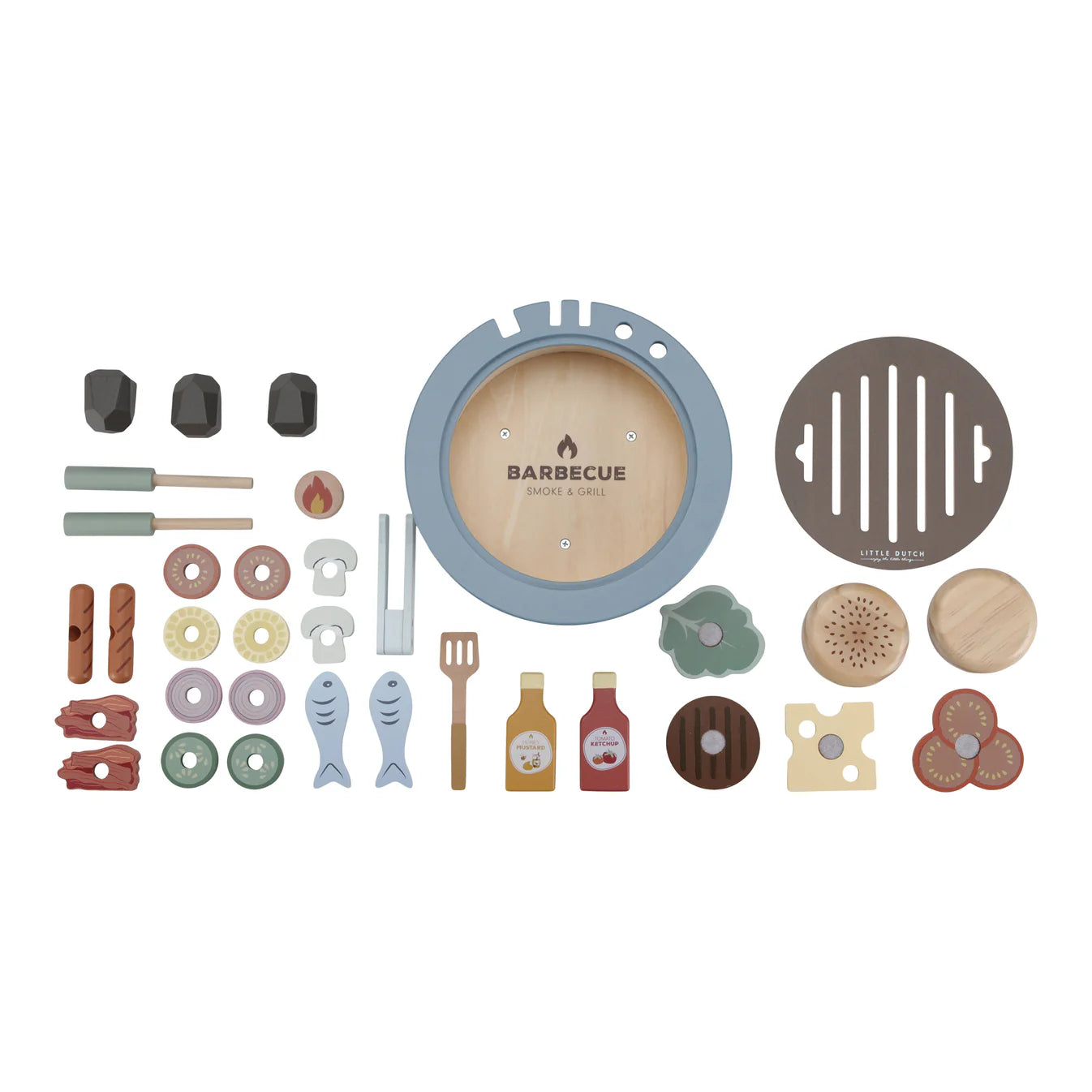 Little Dutch - Wooden Barbecue Toy Set - Wilf & Friends