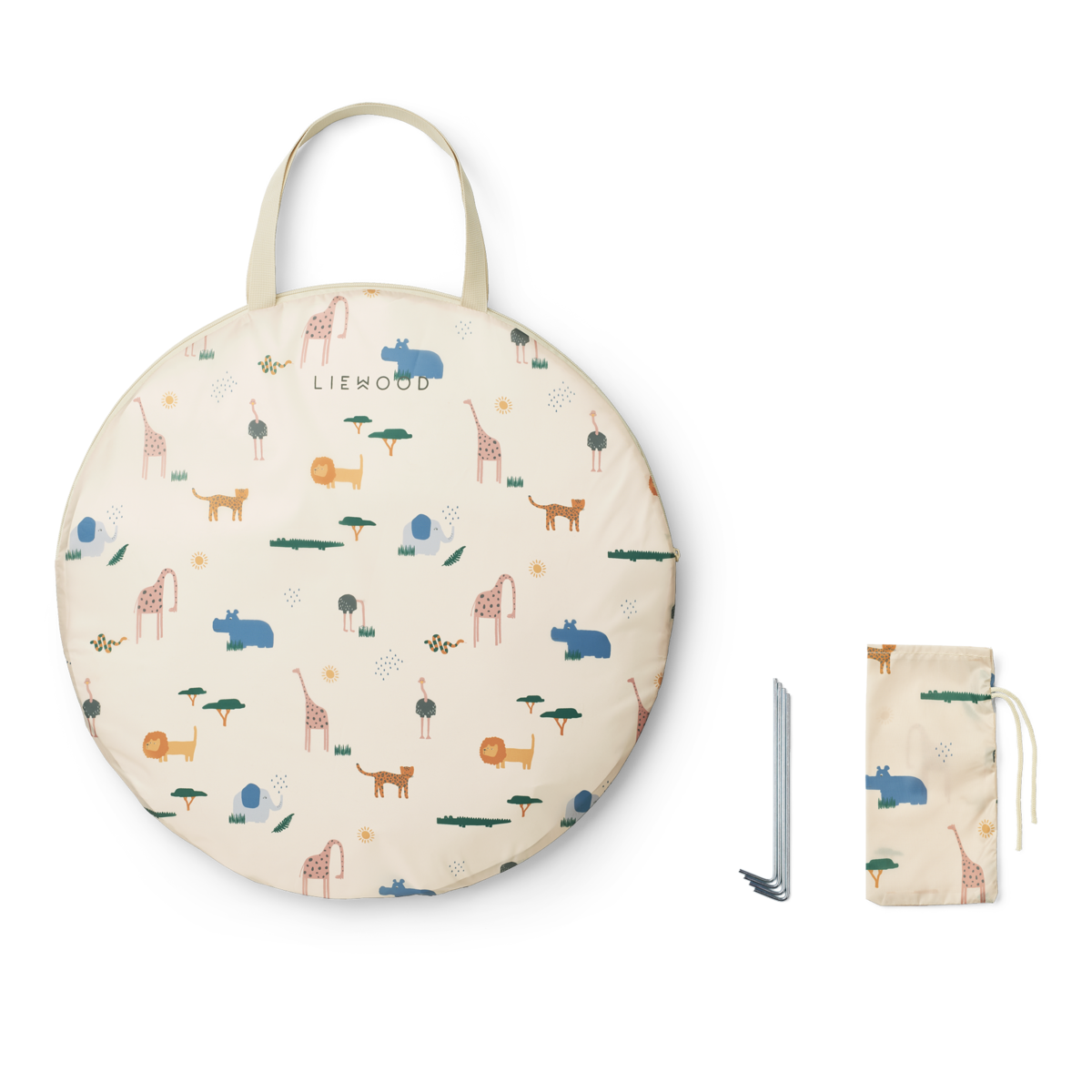 Liewood Everett Pop Up Tent/ Beach Shelter With Paddling Pool - Safari Sandy Mix - Wilf & Friends