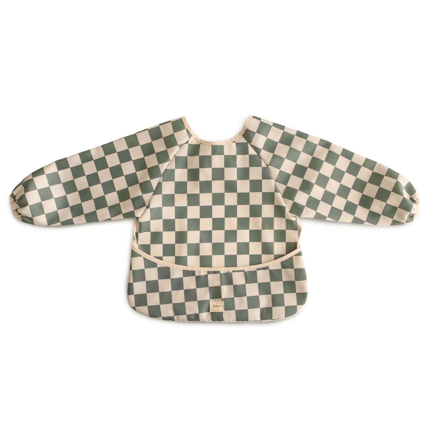 Long Sleeved Bib - Olive Check - Wilf & Friends