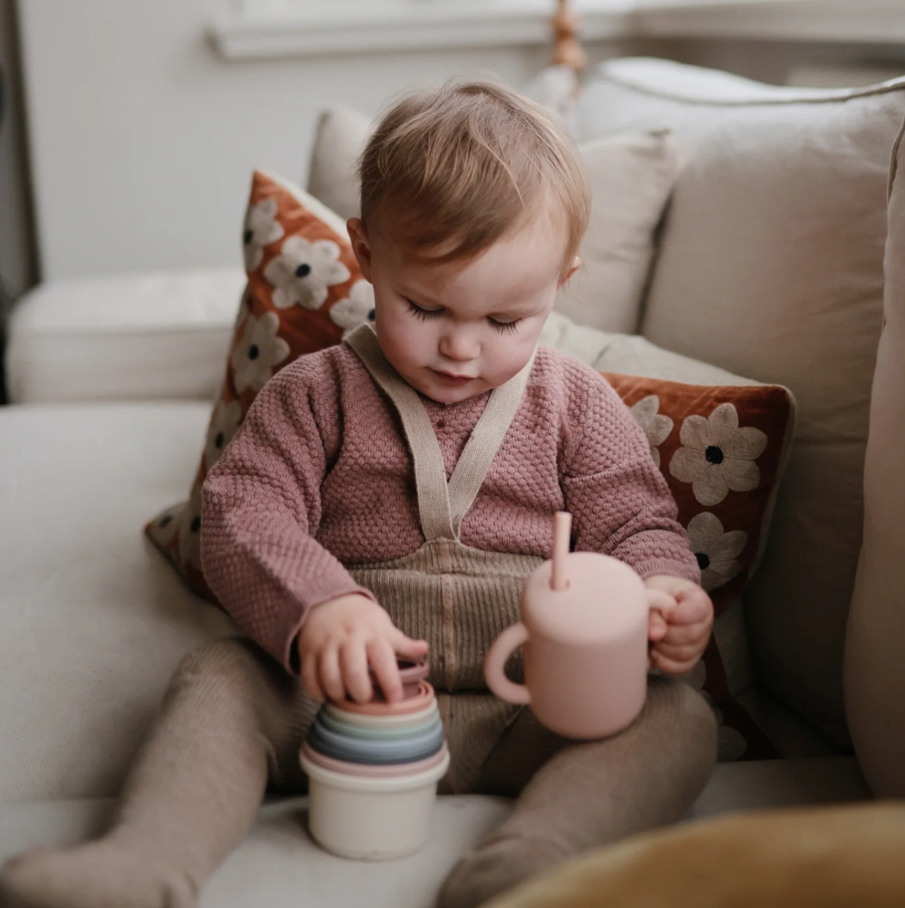 Mushie Training Cup and Straw - Wilf & Friends