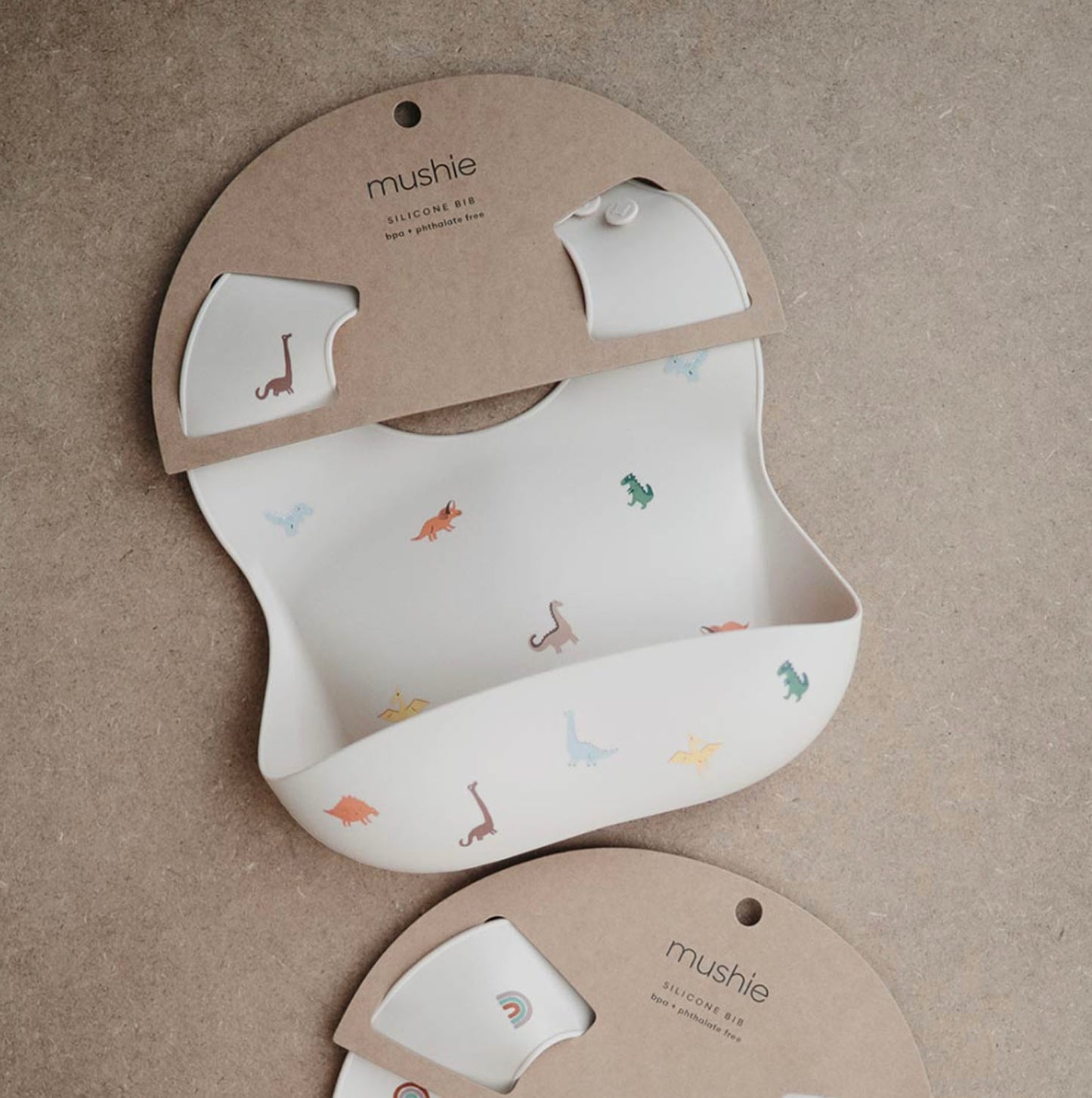 Dinosaur Mushie Silicone Bib - Wilf & Friends