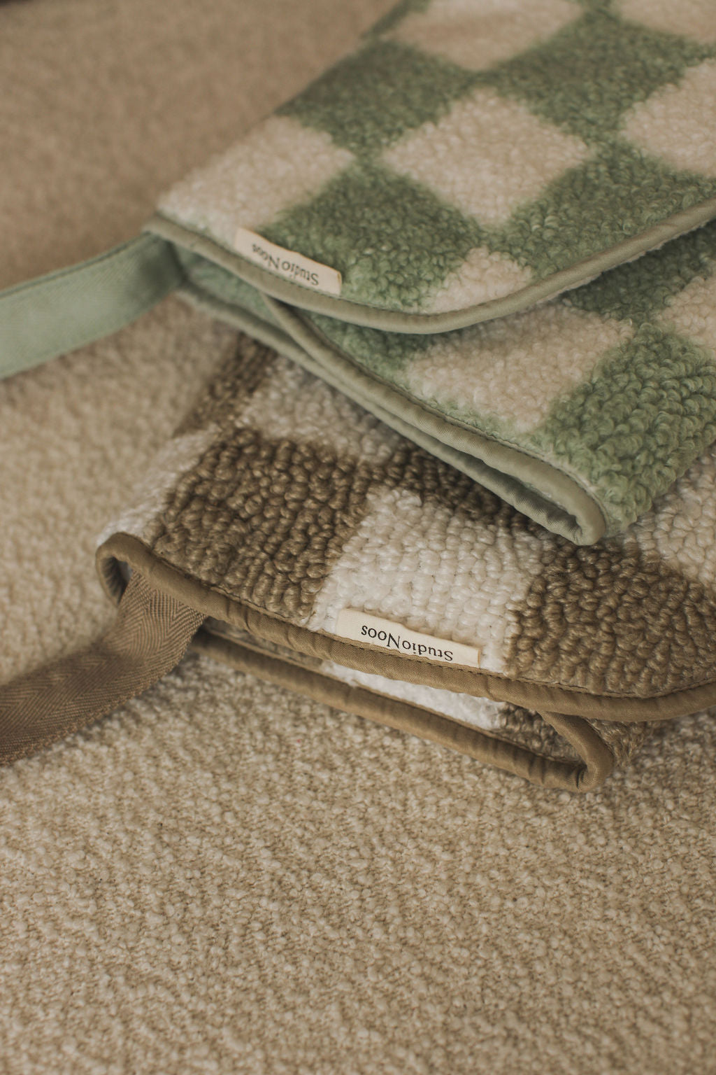 Checked Teddy Changing Mat - Toast - Wilf & Friends