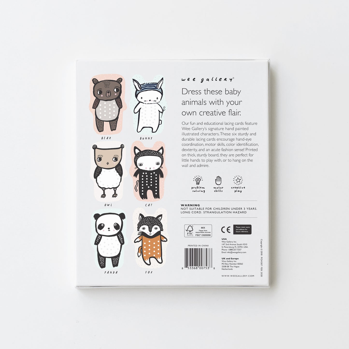Lacing Cards - baby animals - Wilf & Friends