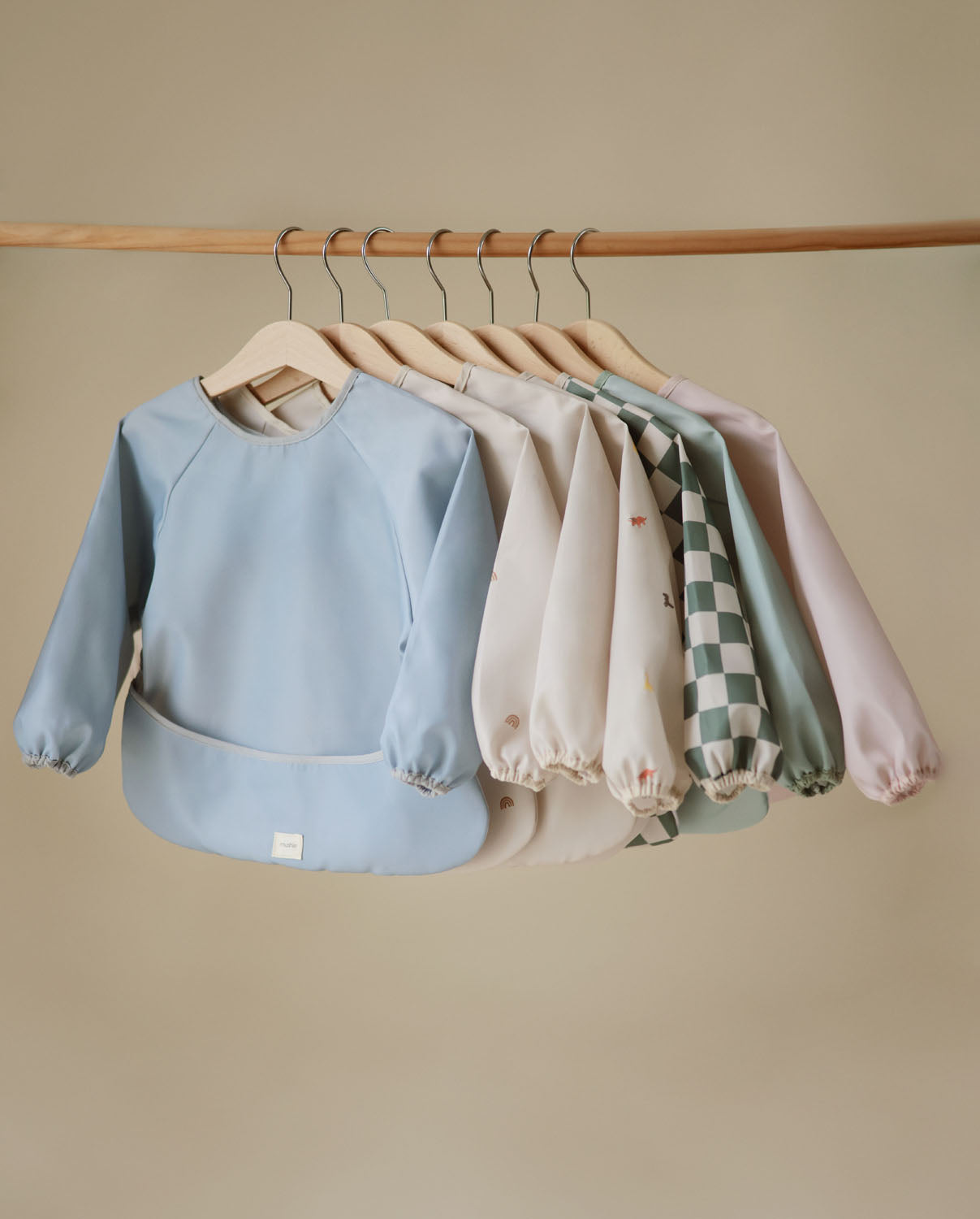Long Sleeved Bib - Olive Check - Wilf & Friends