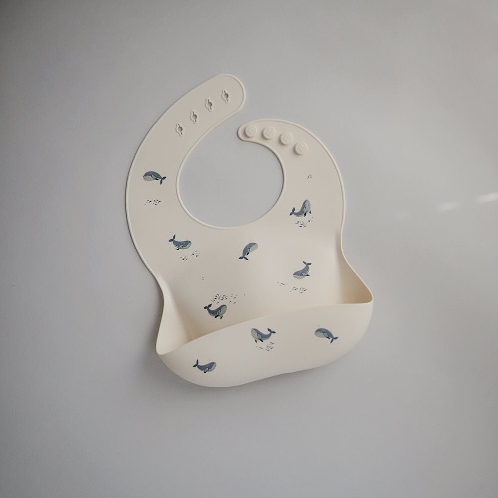 Whales Mushie Silicone Bib