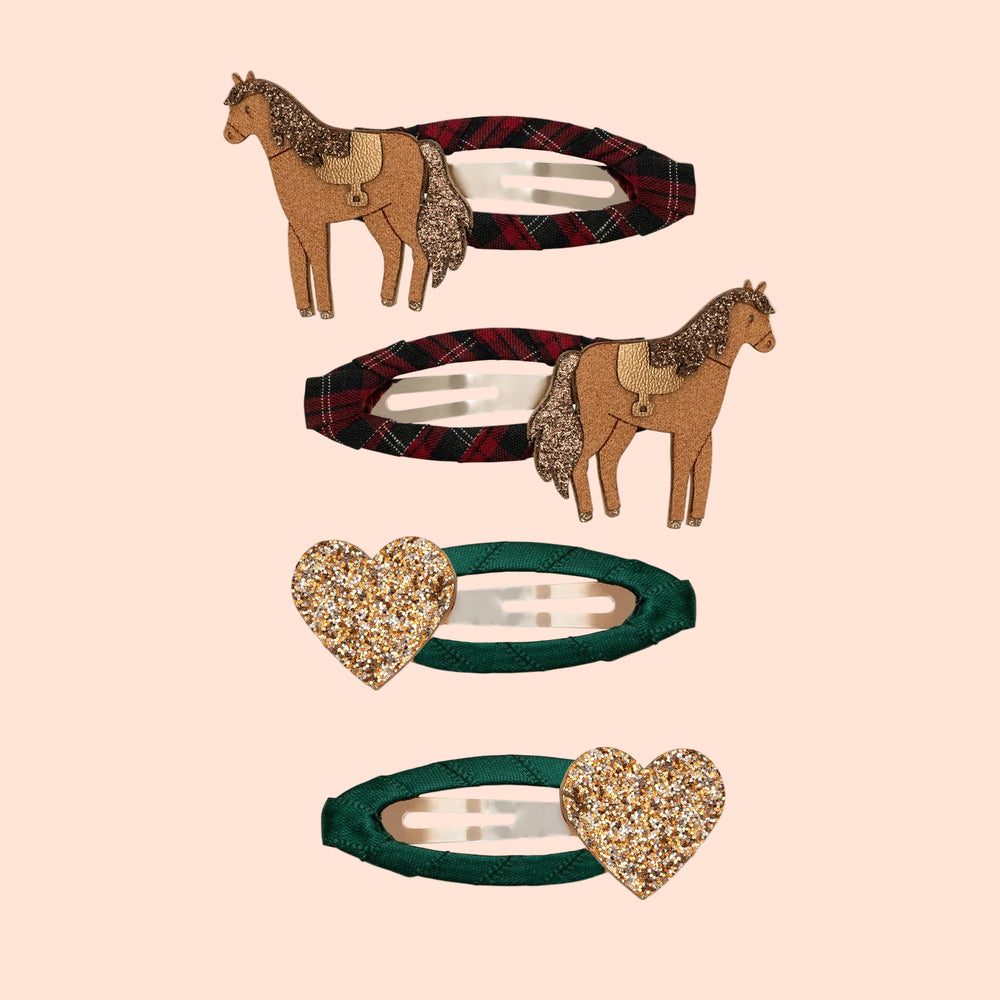 Mimi & Lula Horsey Clic Clac Hair Clips - Set of 4