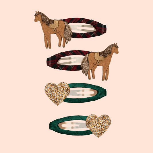 Mimi & Lula Horsey Clic Clac Hair Clips - Set of 4