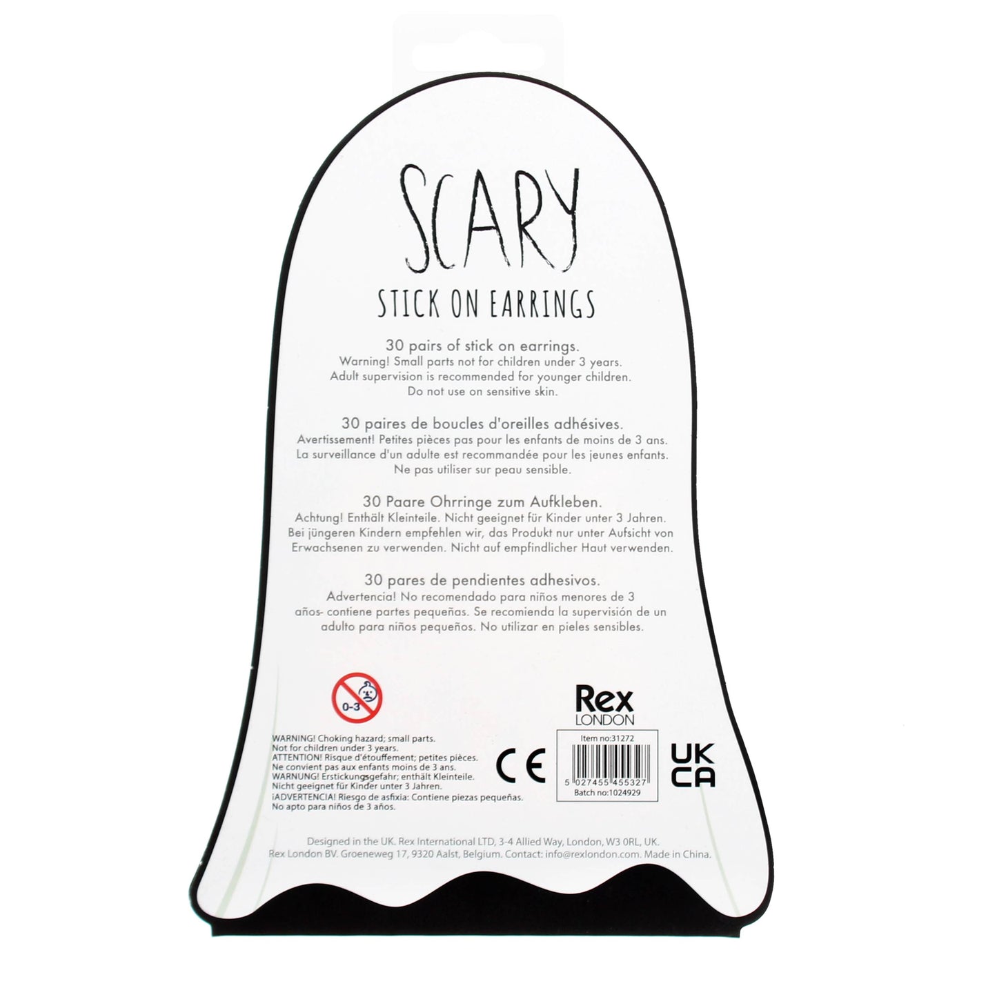 Stick On Earrings (30 pairs) - Spooky Halloween