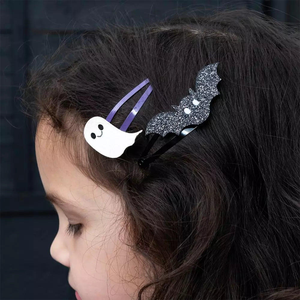 Glitter Hair Clips - Spooky Halloween