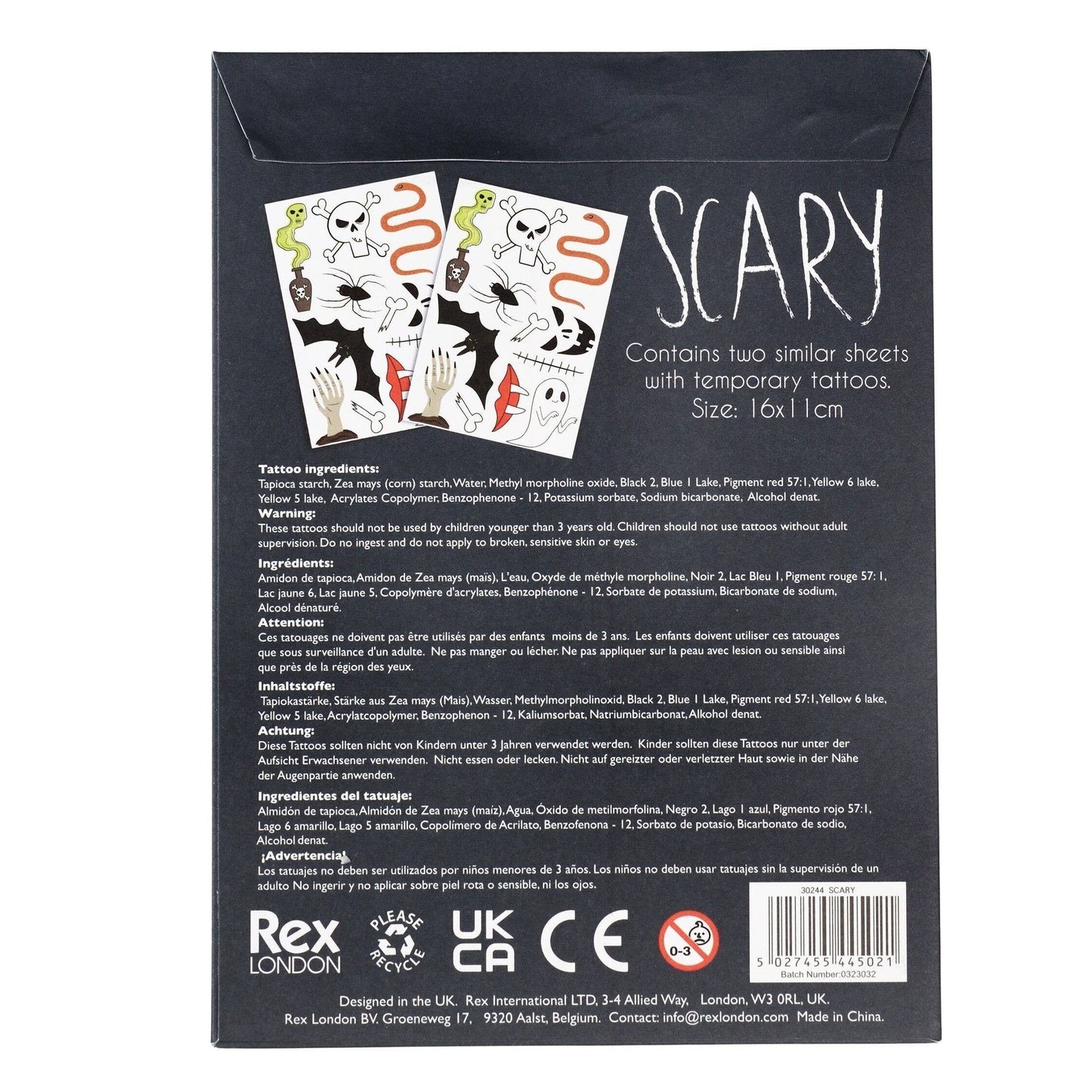 Temporary Tattoos - Scary Halloween