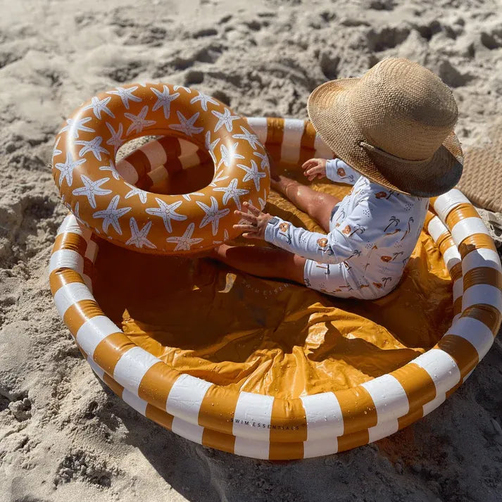 Paddling Pool - Yellow/White Stripe - 100cm