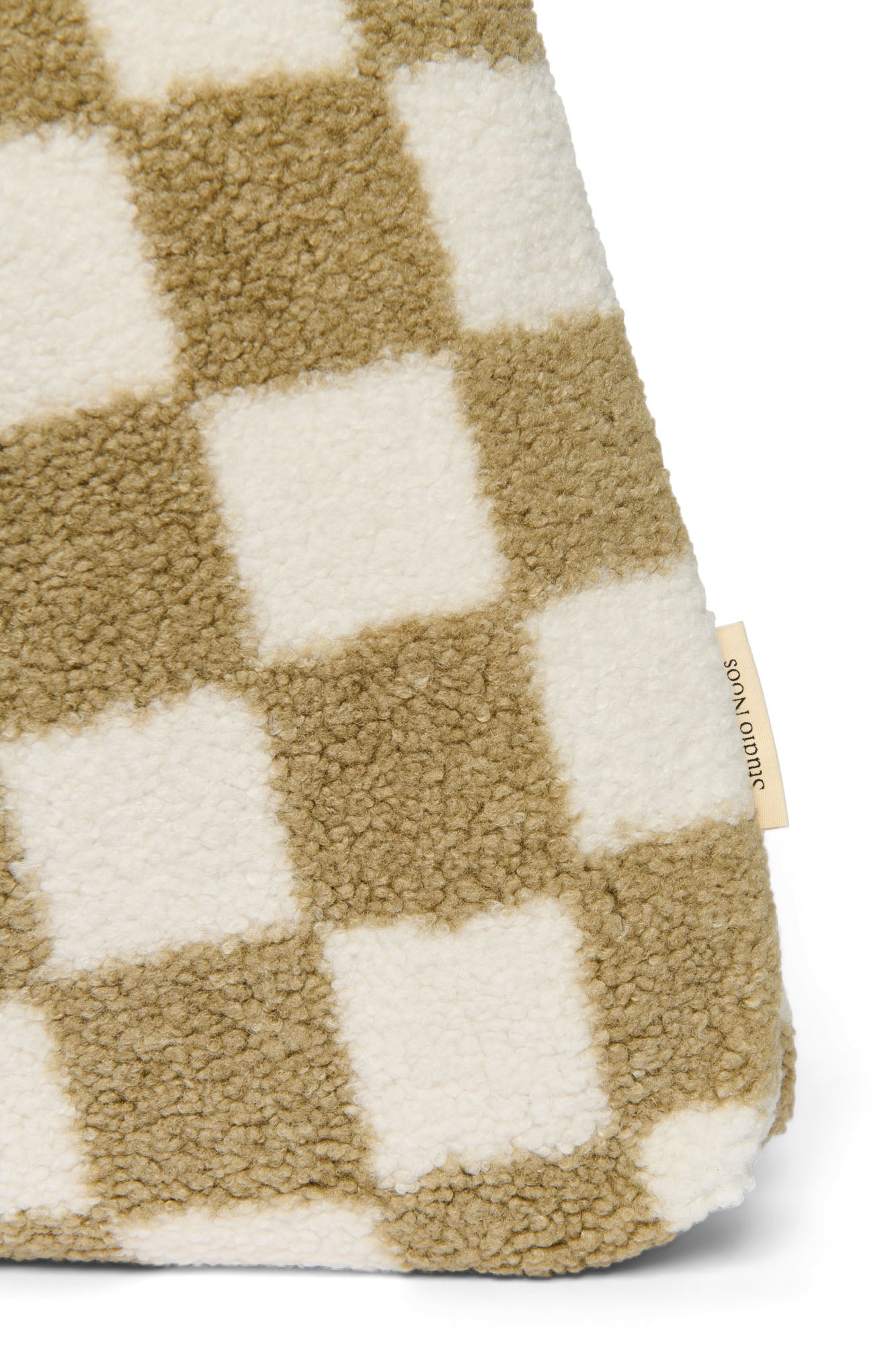 Checked Teddy Oversized Mum Bag - Toast