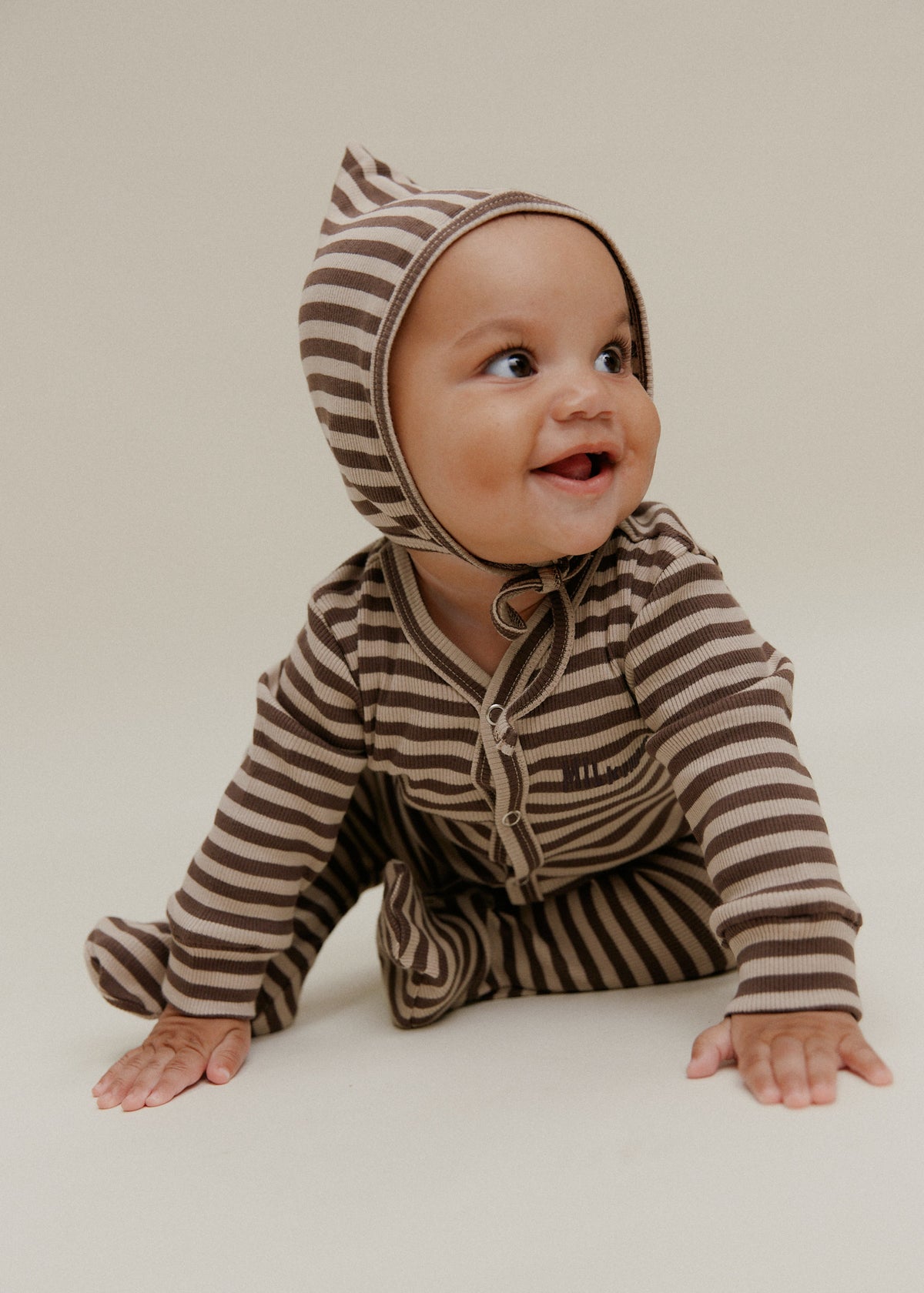 Pixie Acorn Stripe Bonnet