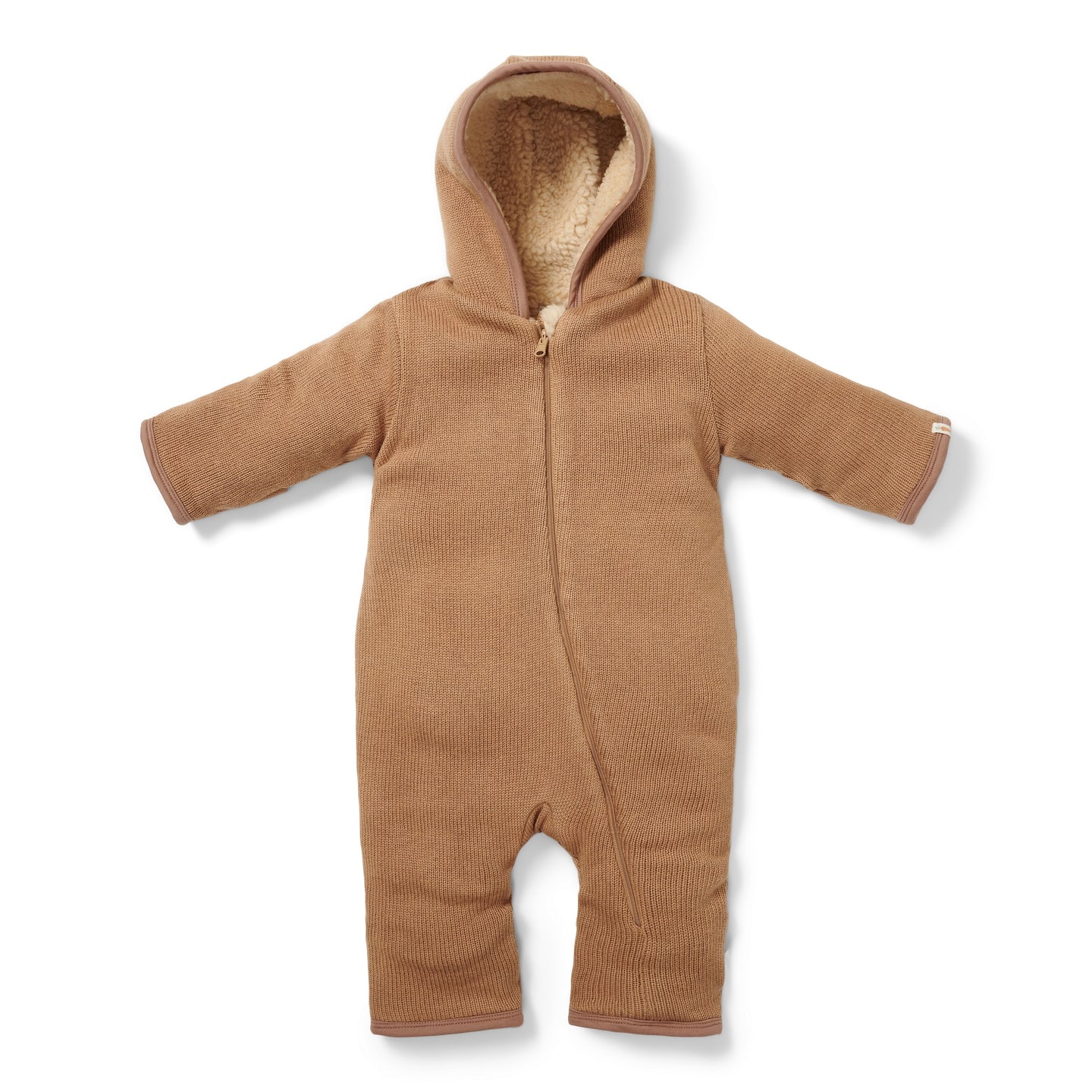Knitted One Piece Pram Suit - Brown
