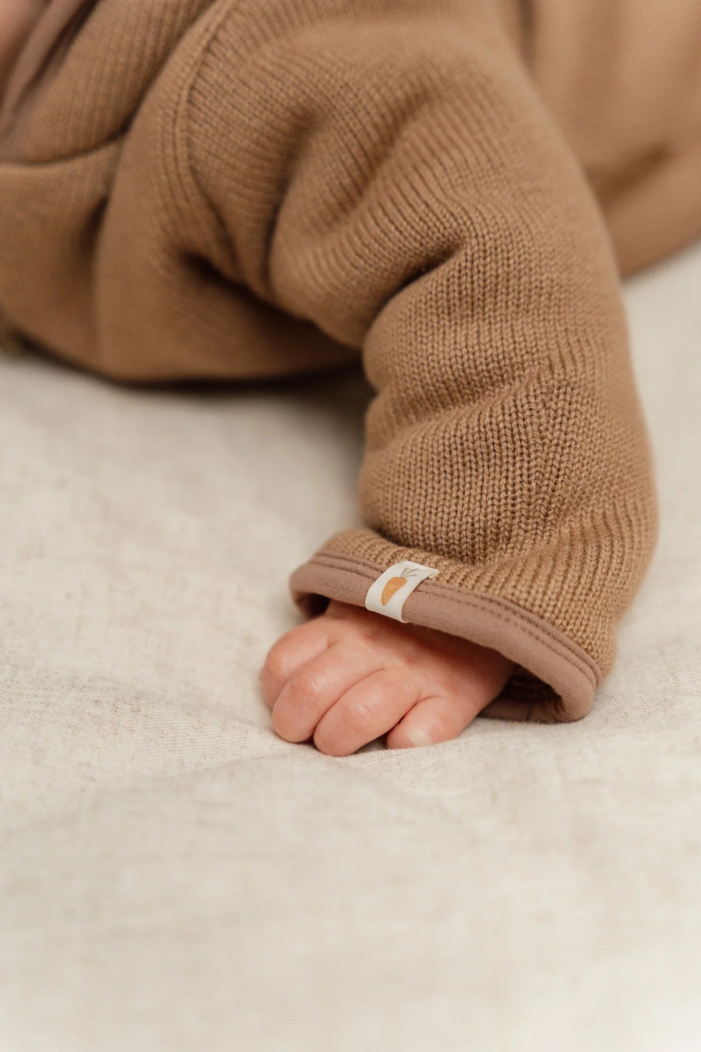 Knitted One Piece Pram Suit - Brown