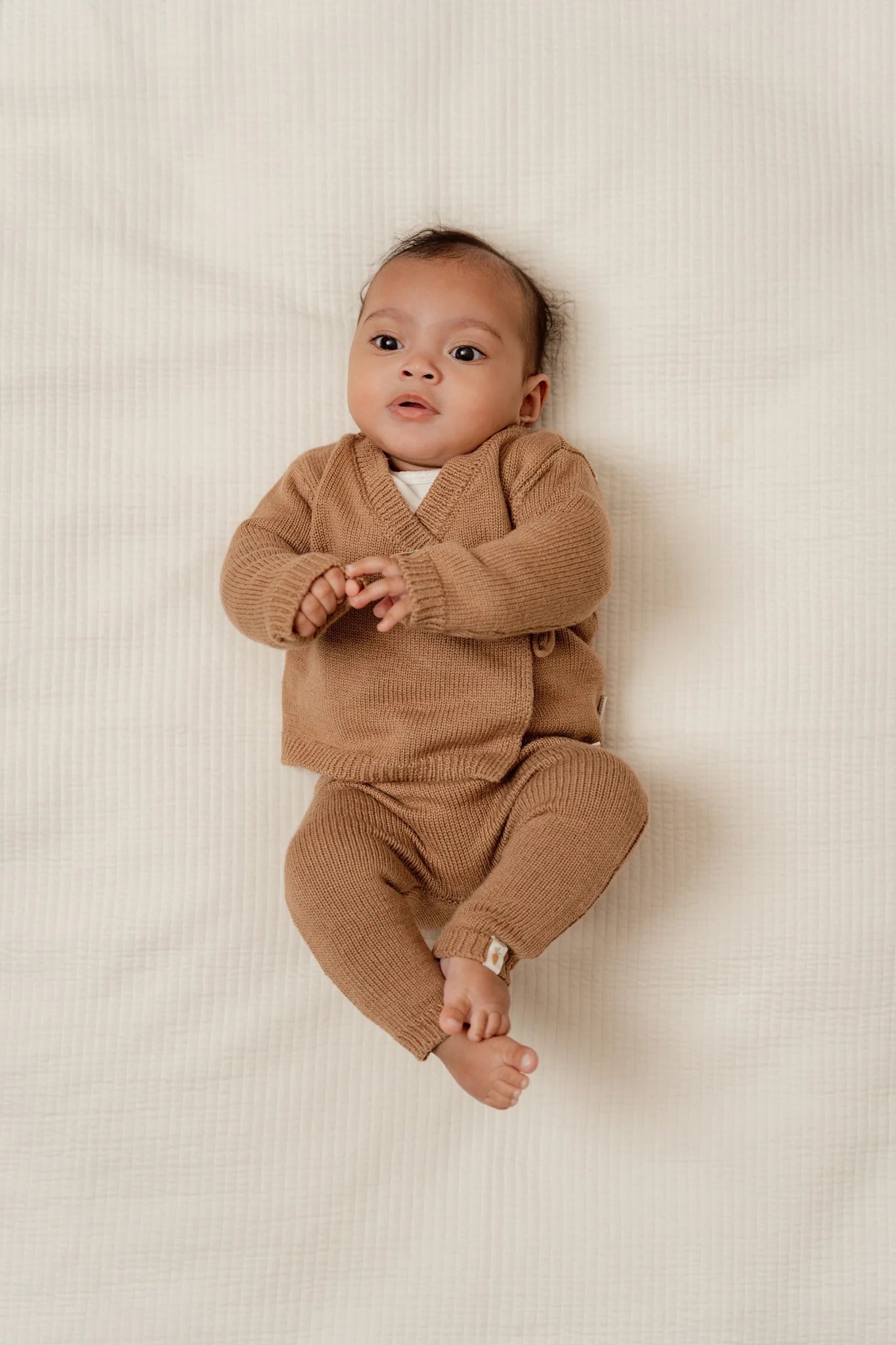 Knitted Cardigan Wrap - Brown