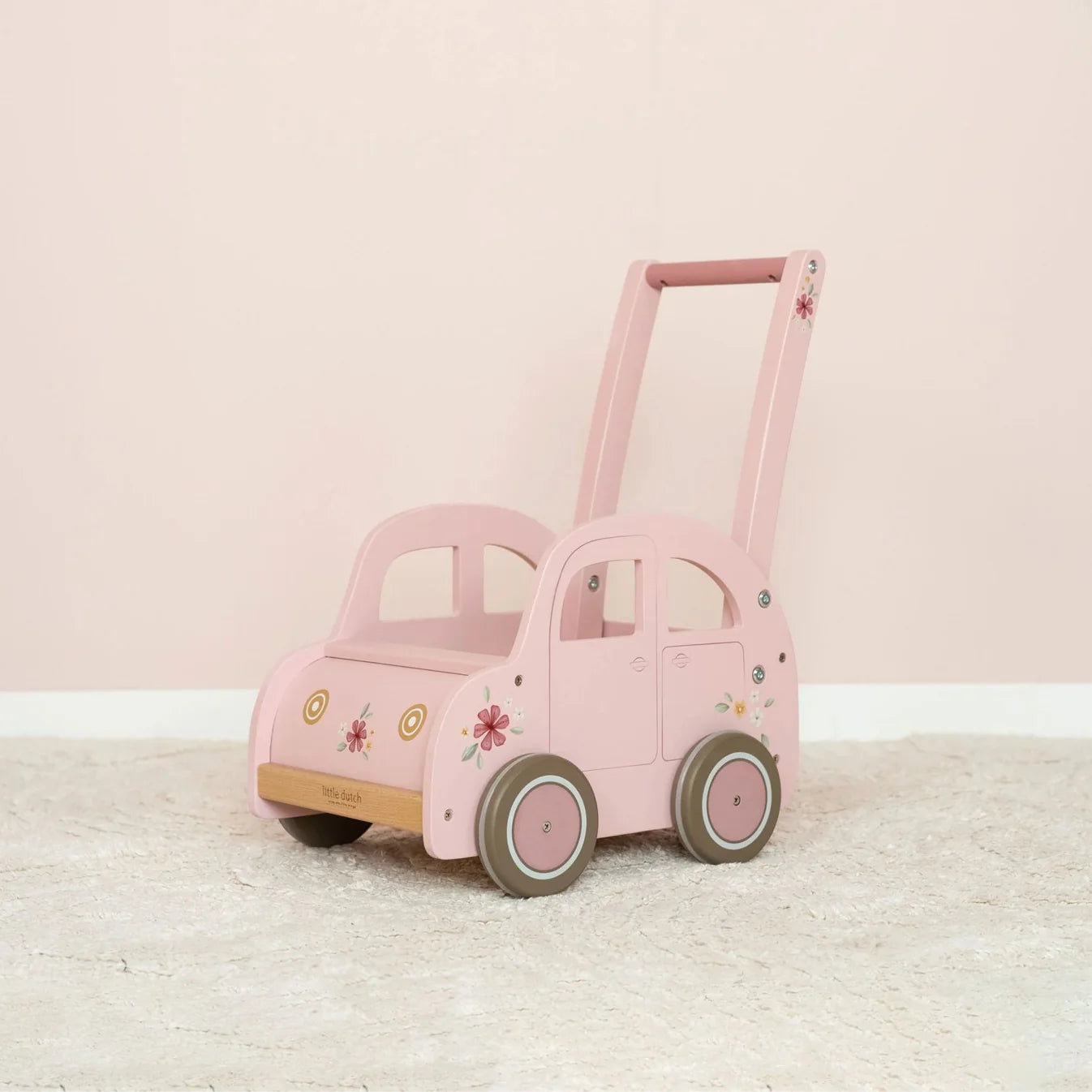 Little Dutch - Baby Walker Pink Car Wagon