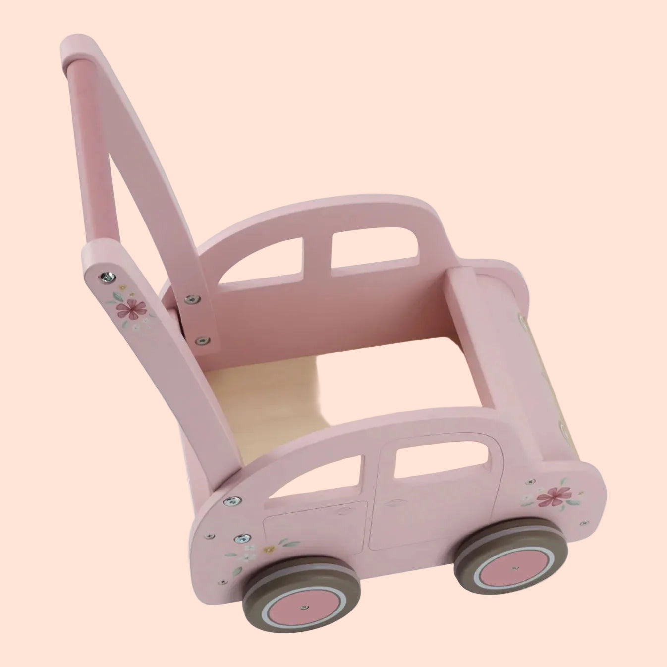 Little Dutch - Baby Walker Pink Car Wagon