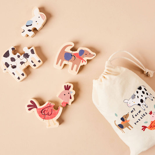 Just Bee Kids Set of Farm Animal Puzzles FSC