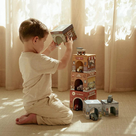 Little Dutch Stacking Blocks with 6 Cars