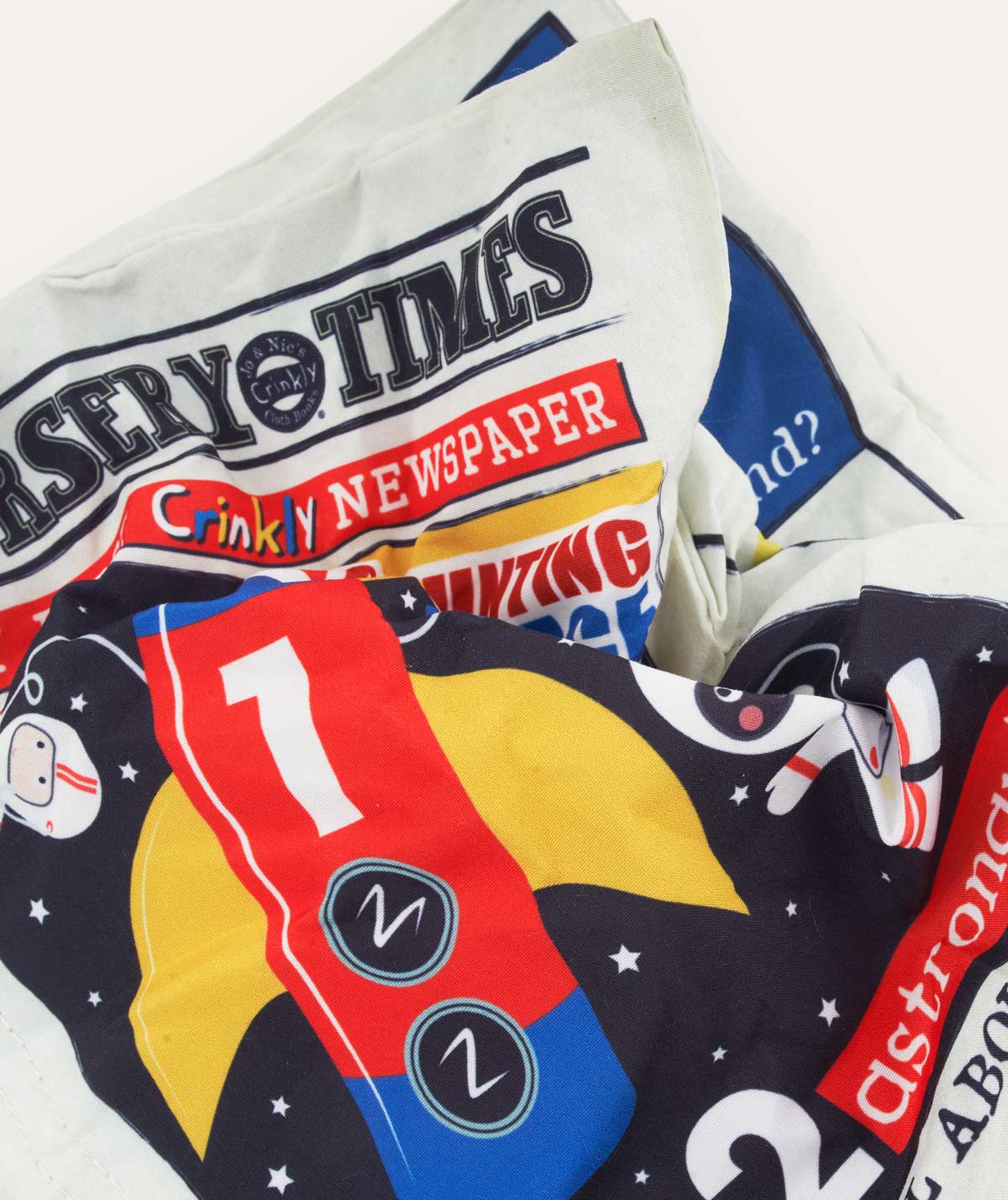 Crinkly newspaper (space)