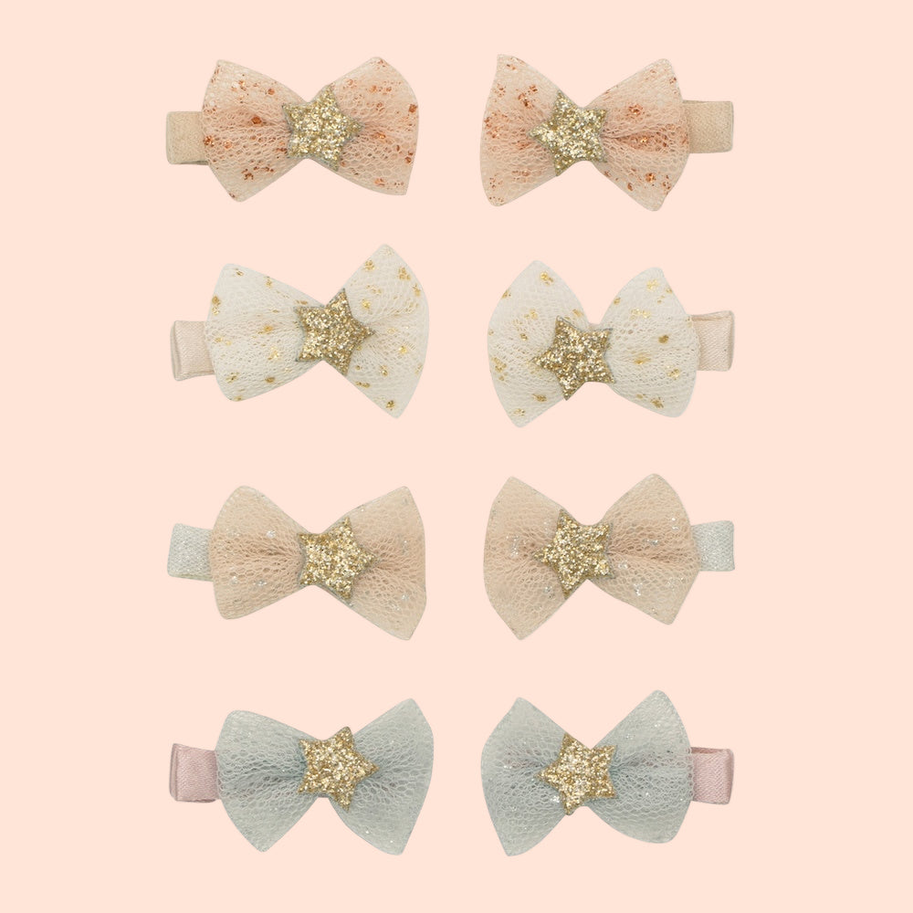 Mimi & Lula Tutu Bow Mini Hair Clips - Set of 8