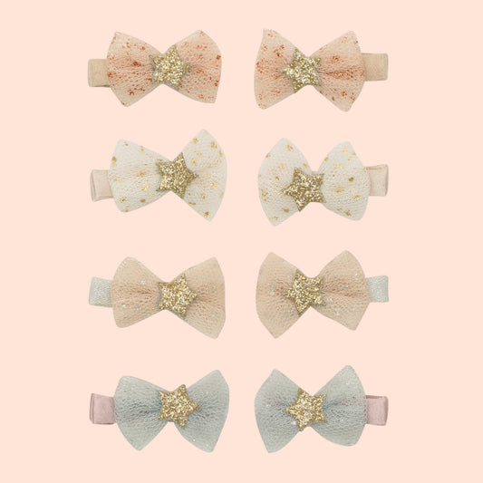 Mimi & Lula Tutu Bow Mini Hair Clips - Set of 8