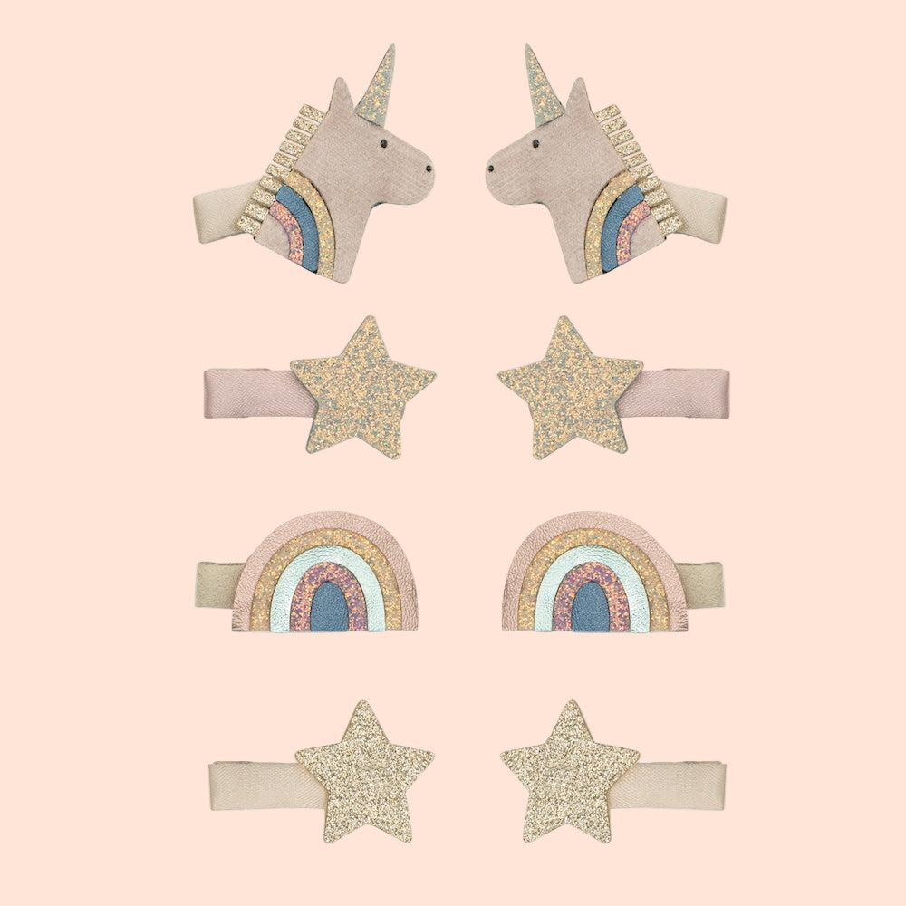 Mimi & Lula Celeste Unicorn Mini Clips - Set of 8