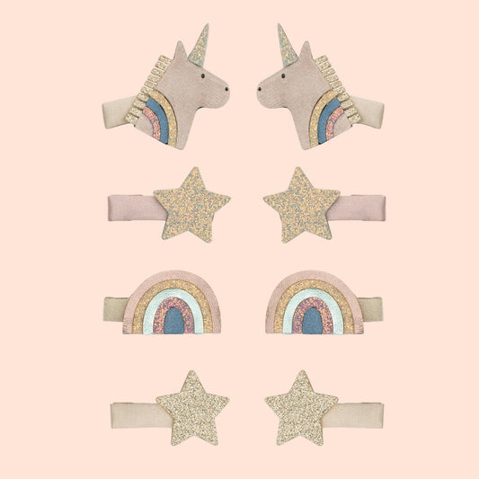 Mimi & Lula Celeste Unicorn Mini Clips - Set of 8