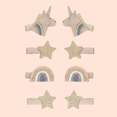 Mimi & Lula Celeste Unicorn Mini Clips - Set of 8