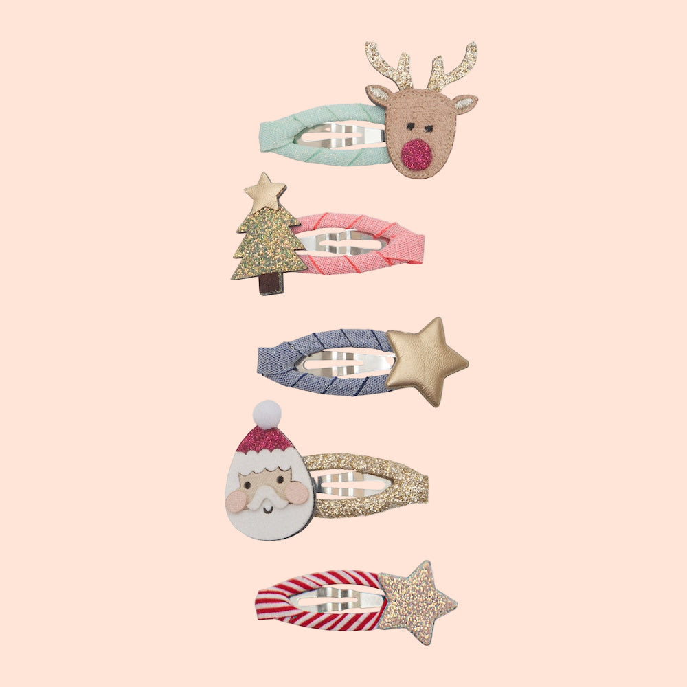Mimi & Lula Santa & Rudolph Mini Clic Clacs - Set of 5