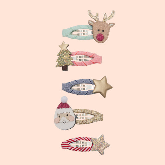 Mimi & Lula Santa & Rudolph Mini Clic Clacs - Set of 5